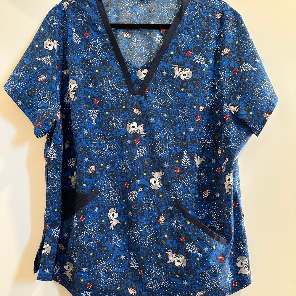 Tokidoki Christmas Scrub Top